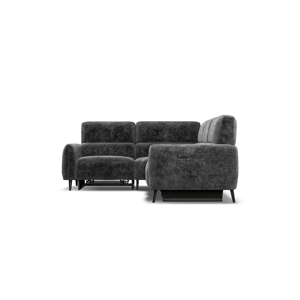 Juliette Right Hand Corner Sofa With Two Recliners and Power Headrest in Descent Charcoal Fabric 7