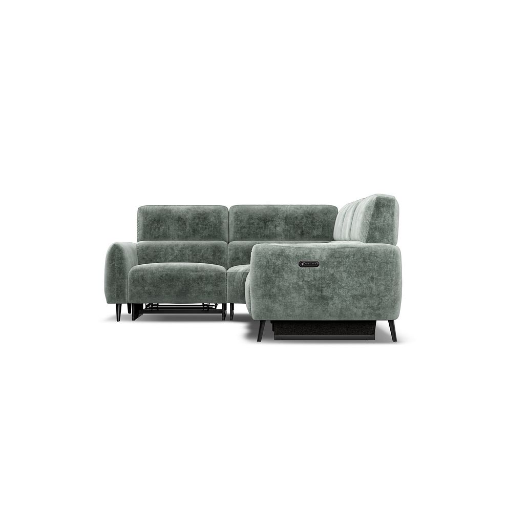 Juliette Right Hand Corner Sofa With Two Recliners and Power Headrest in Descent Pewter Fabric 7