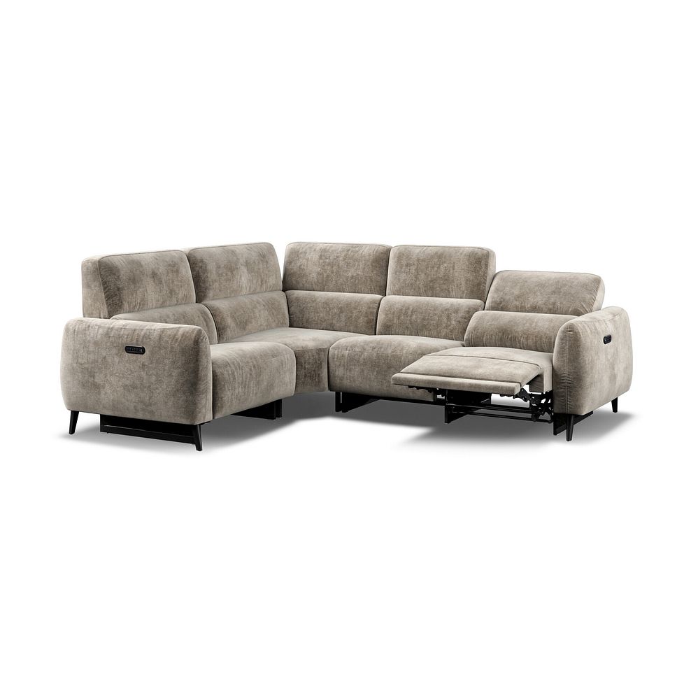 Juliette Right Hand Corner Sofa With Two Recliners and Power Headrest in Descent Taupe Fabric 4