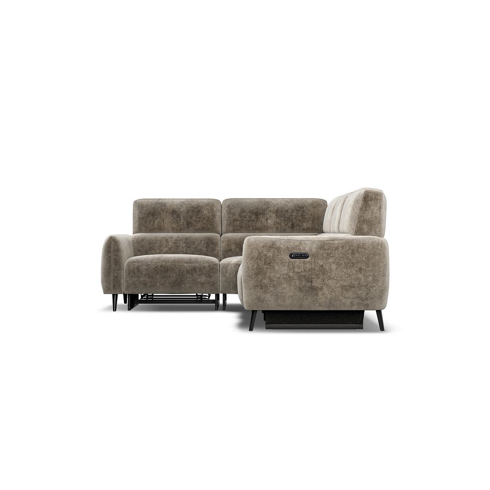 Juliette Right Hand Corner Sofa With Two Recliners and Power Headrest in Descent Taupe Fabric 7