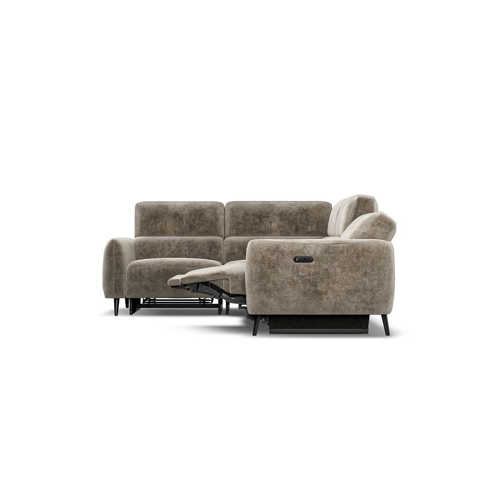 Juliette Right Hand Corner Sofa With Two Recliners and Power Headrest in Descent Taupe Fabric 8