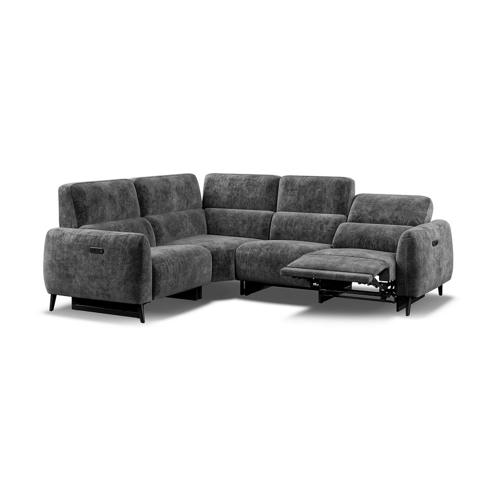 Juliette Right Hand Corner Sofa With Two Recliners and Power Headrest in Descent Charcoal Fabric Thumbnail 4