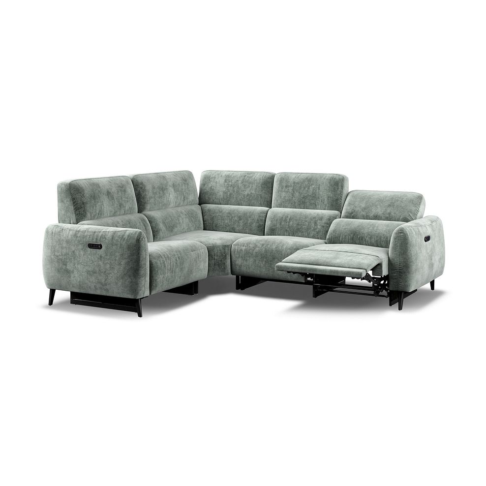Juliette Right Hand Corner Sofa With Two Recliners and Power Headrest in Descent Pewter Fabric Thumbnail 4