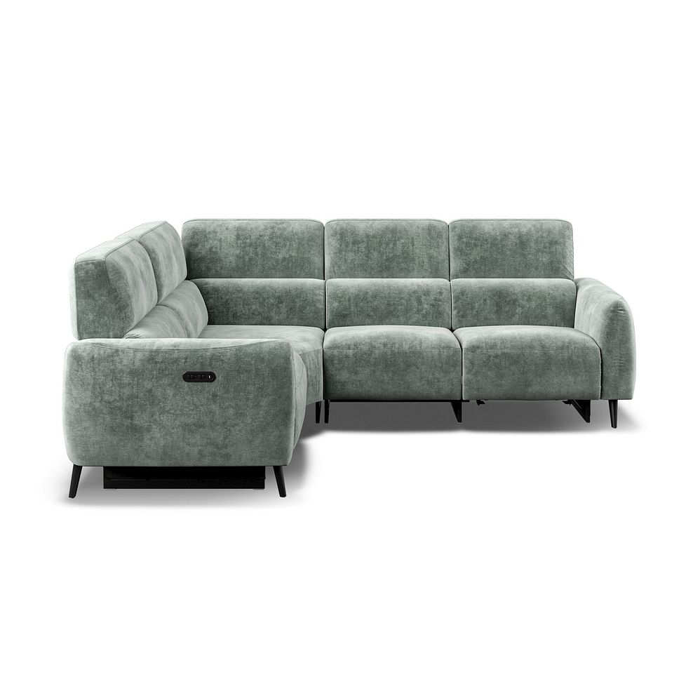 Juliette Right Hand Corner Sofa With Two Recliners and Power Headrest in Descent Pewter Fabric 6