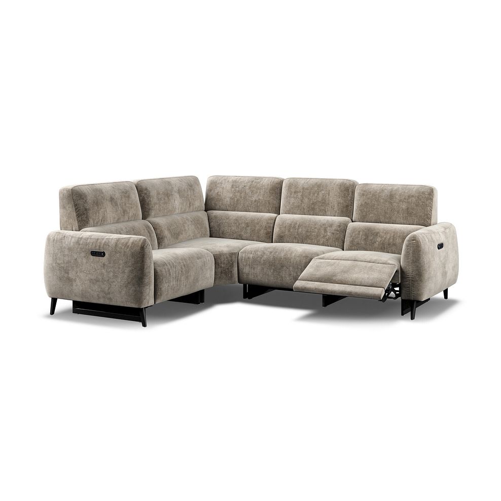 Juliette Right Hand Corner Sofa With Two Recliners and Power Headrest in Descent Taupe Fabric 3