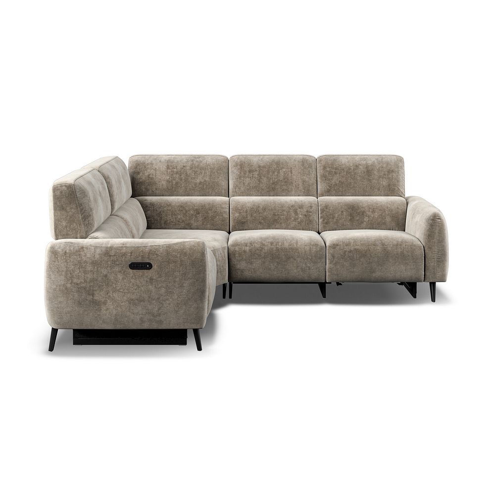 Juliette Right Hand Corner Sofa With Two Recliners and Power Headrest in Descent Taupe Fabric 6