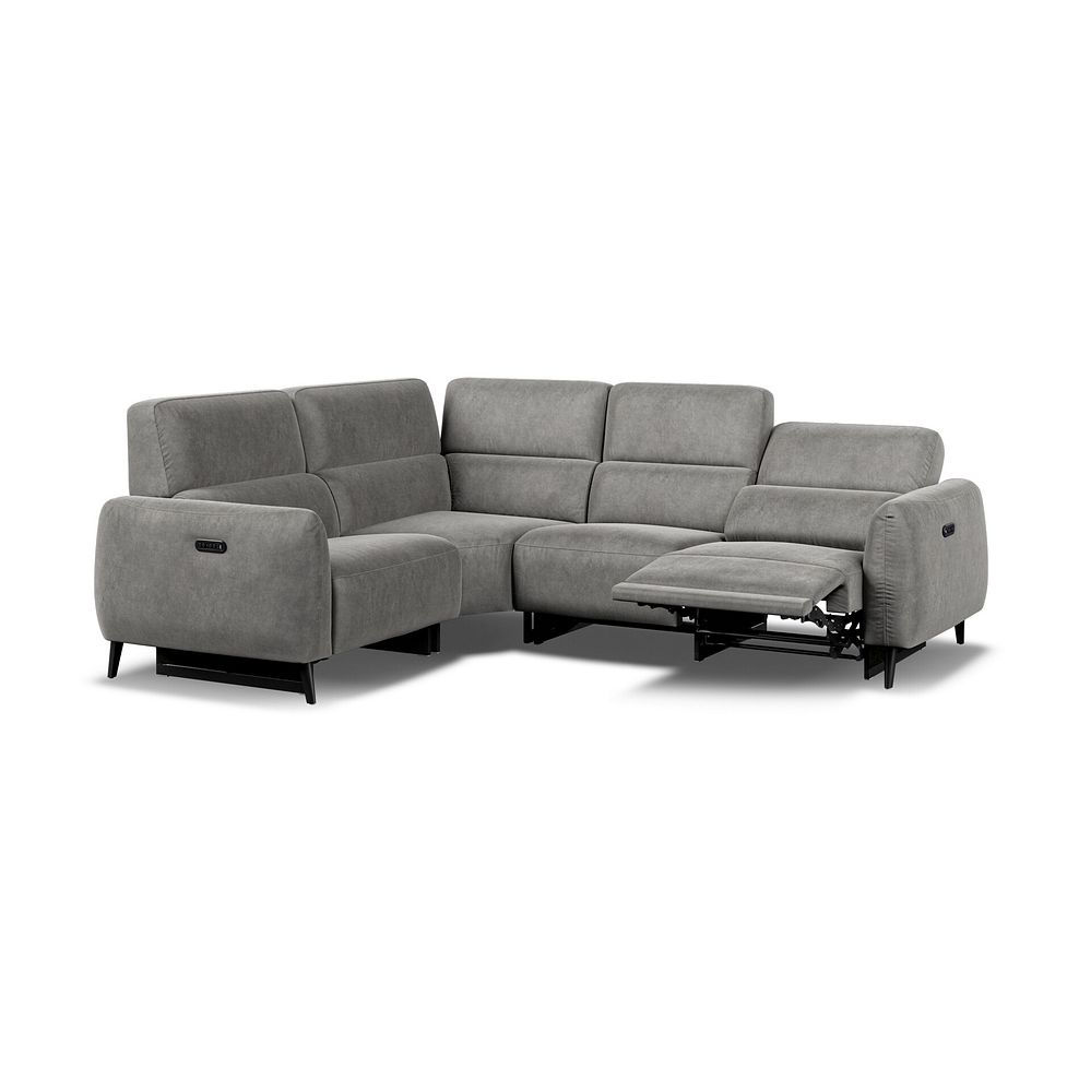 Juliette Right Hand Corner Sofa With Two Recliners and Power Headrest in Maldives Dark Grey Fabric 4