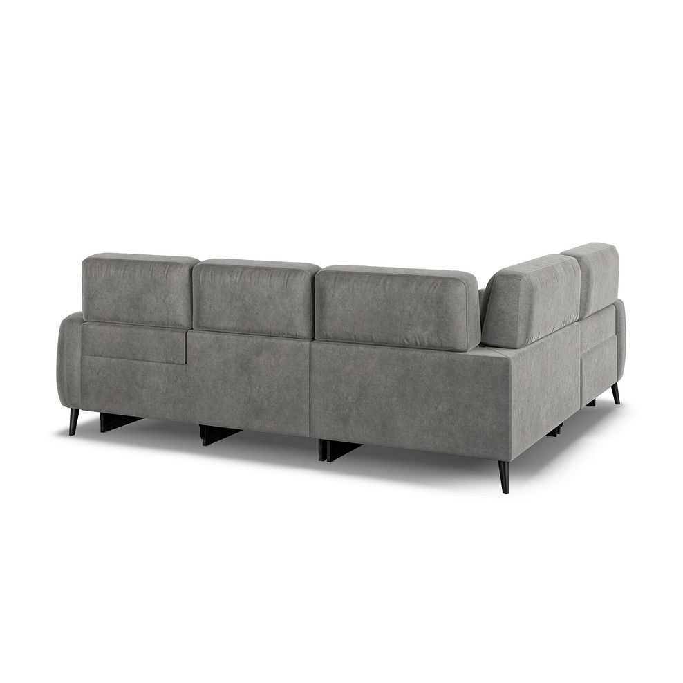 Juliette Right Hand Corner Sofa With Two Recliners and Power Headrest in Maldives Dark Grey Fabric Thumbnail 5