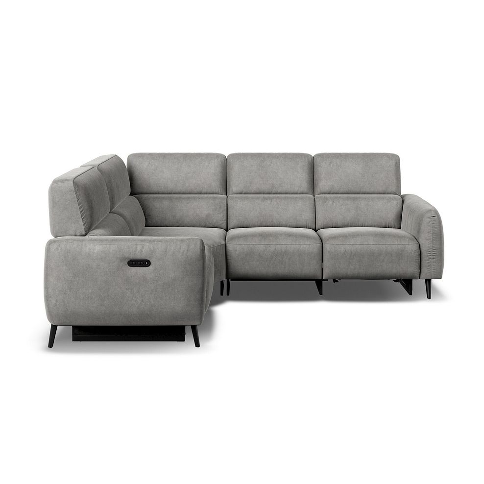 Juliette Right Hand Corner Sofa With Two Recliners and Power Headrest in Maldives Dark Grey Fabric 6