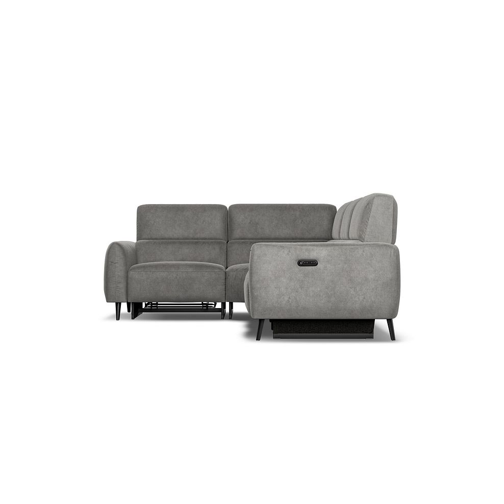 Juliette Right Hand Corner Sofa With Two Recliners and Power Headrest in Maldives Dark Grey Fabric 7
