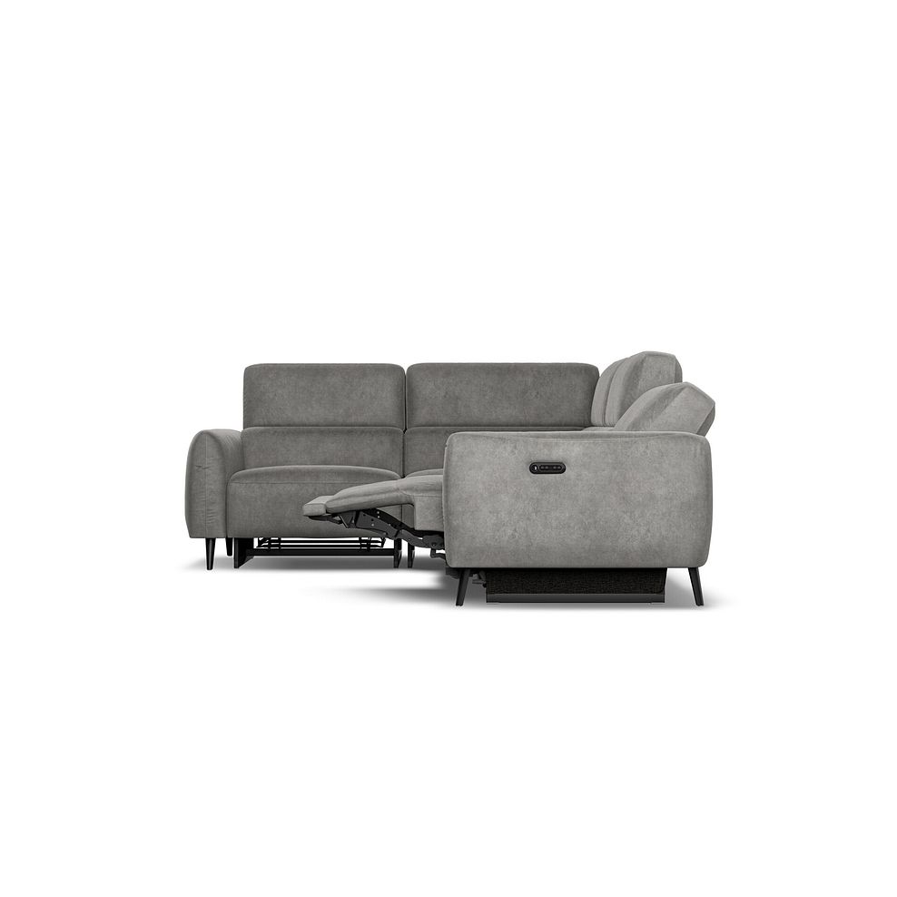 Juliette Right Hand Corner Sofa With Two Recliners and Power Headrest in Maldives Dark Grey Fabric 8