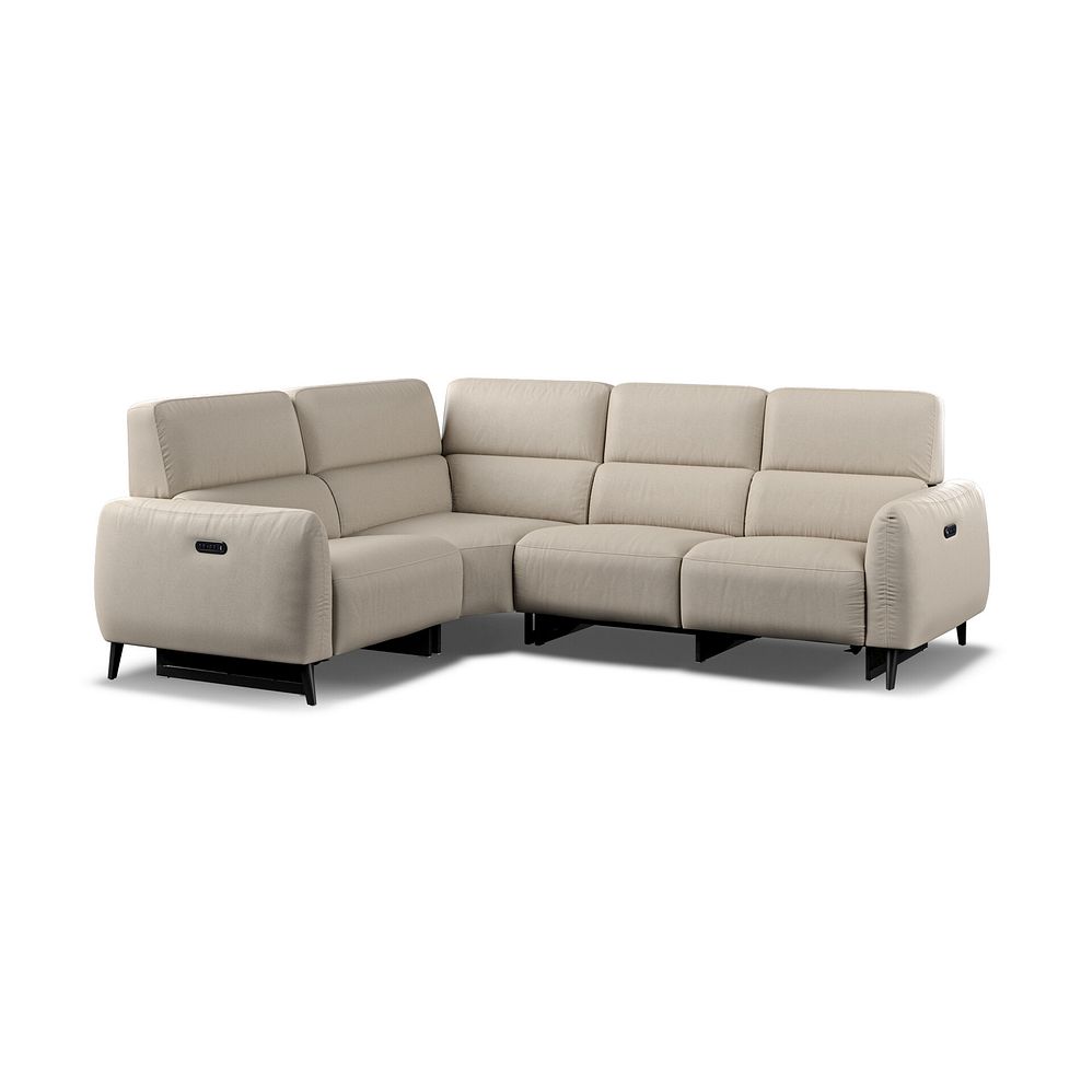 Juliette Right Hand Corner Sofa With Two Recliners and Power Headrest in Pebble Leather