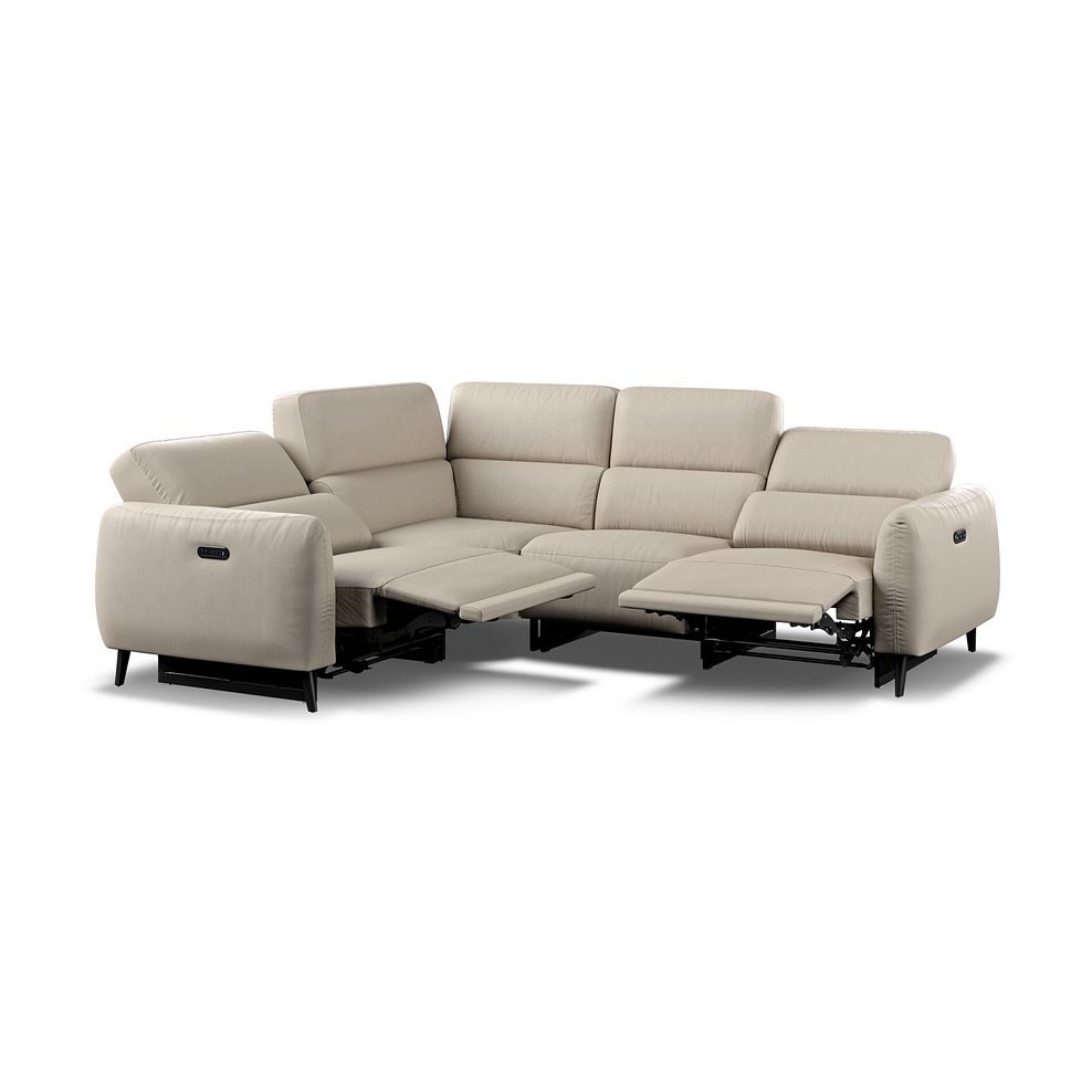 Juliette Right Hand Corner Sofa With Two Recliners and Power Headrest in Pebble Leather 2