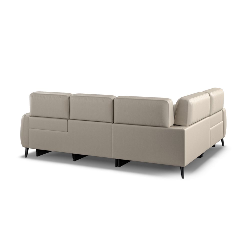 Juliette Right Hand Corner Sofa With Two Recliners and Power Headrest in Pebble Leather 5
