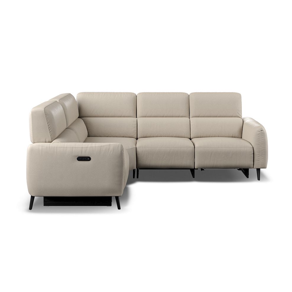 Juliette Right Hand Corner Sofa With Two Recliners and Power Headrest in Pebble Leather 6
