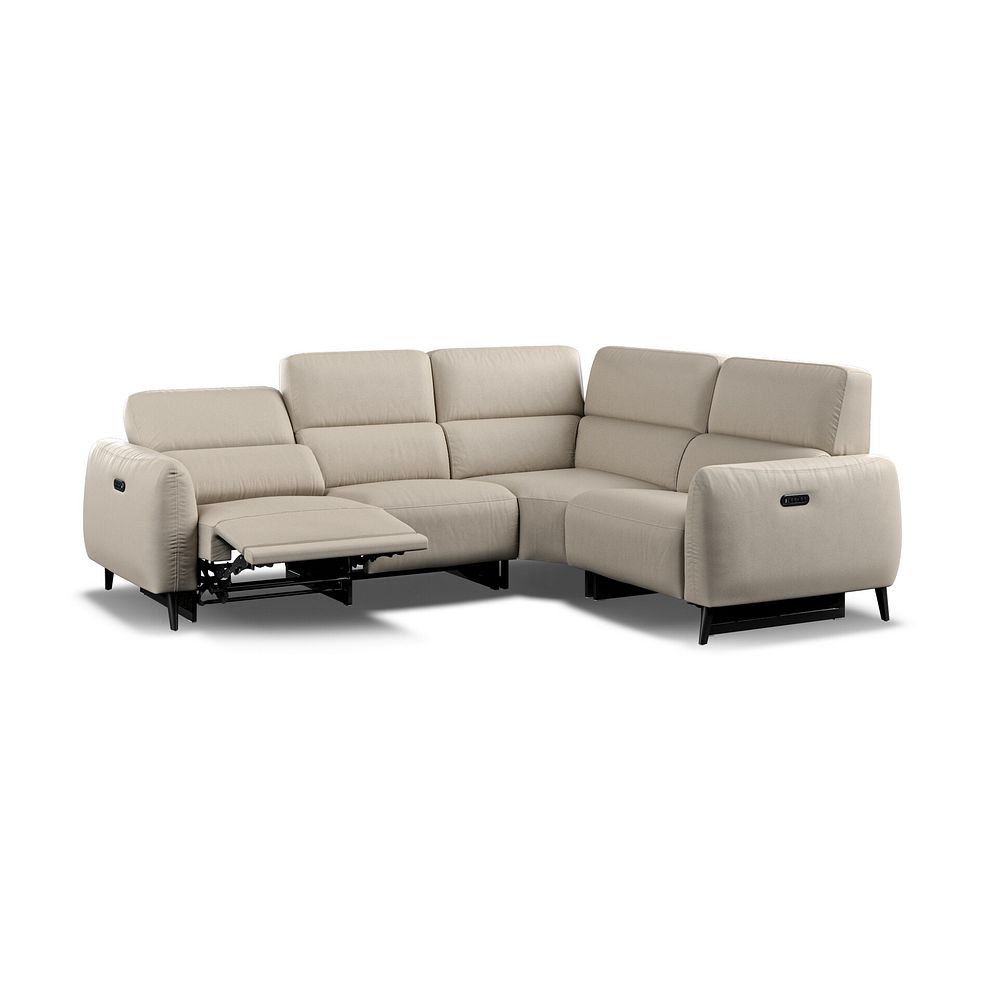 Juliette Right Hand Corner Sofa With Two Recliners and Power Headrest in Pebble Leather 4