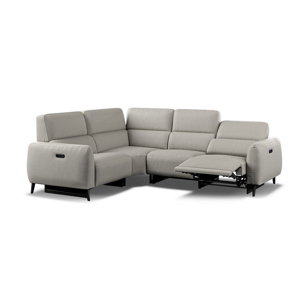 Juliette Right Hand Corner Sofa With Two Recliners and Power Headrest in Taupe Leather 4
