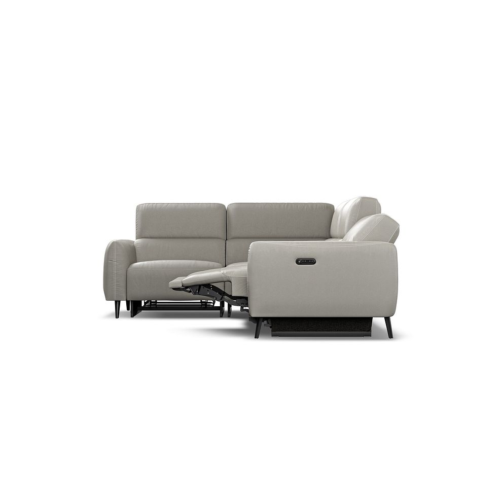 Juliette Right Hand Corner Sofa With Two Recliners and Power Headrest in Taupe Leather 8