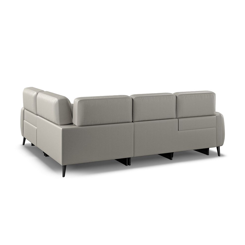 Juliette Right Hand Corner Sofa With Two Recliners and Power Headrest in Taupe Leather Thumbnail 5