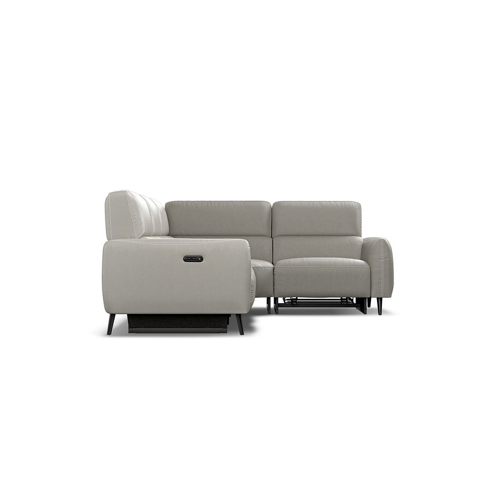 Juliette Right Hand Corner Sofa With Two Recliners and Power Headrest in Taupe Leather 7