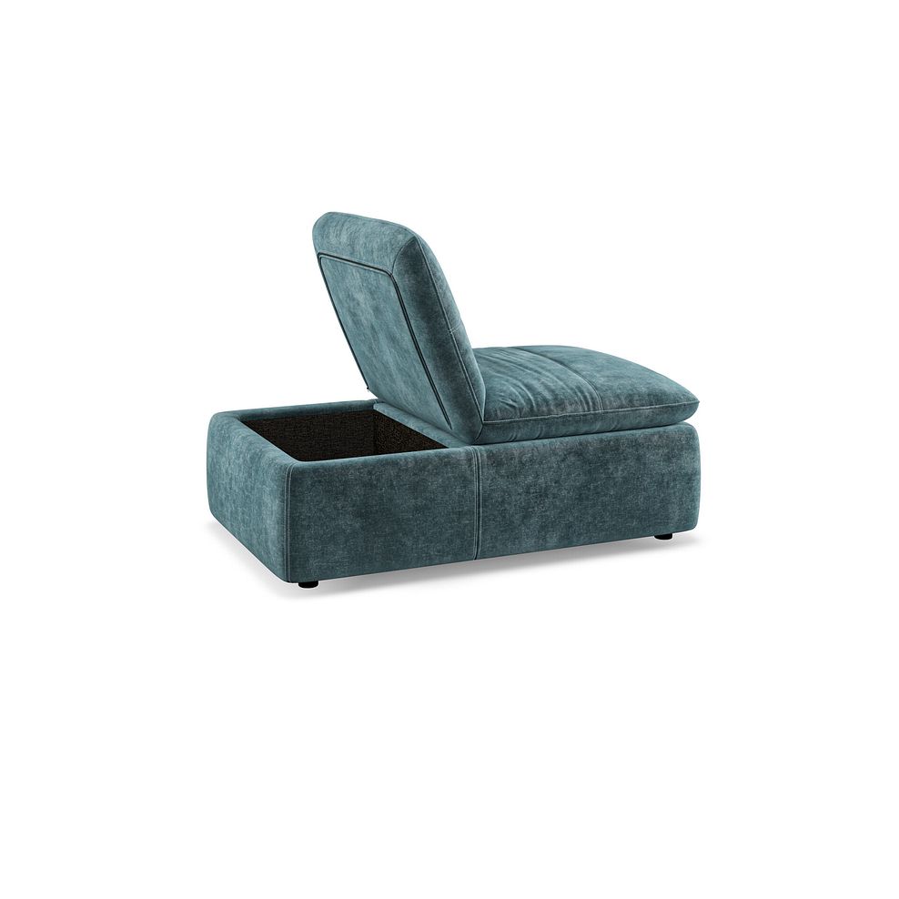 Juliette Storage Footstool Chair in Descent Blue Fabric 2