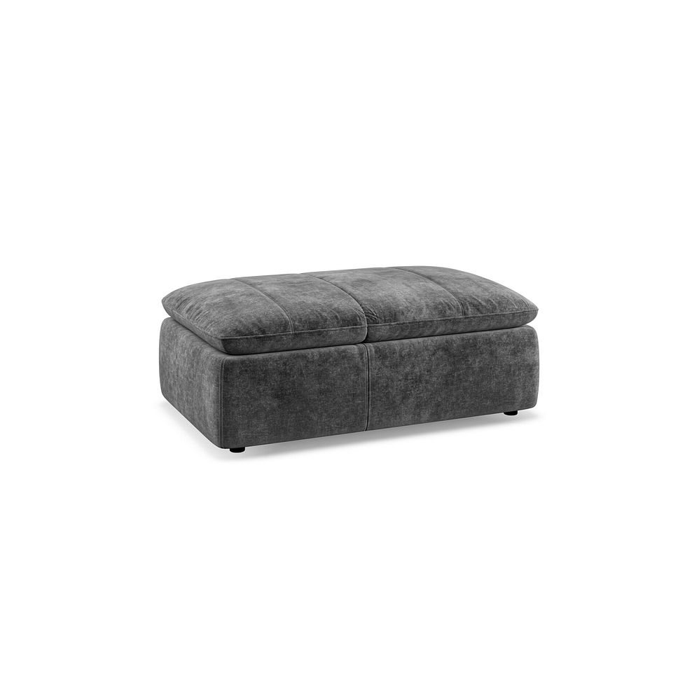 Juliette Storage Footstool Chair in Descent Charcoal Fabric 1