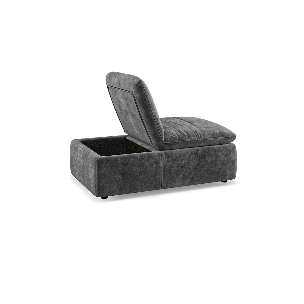 Juliette Storage Footstool Chair in Descent Charcoal Fabric 2