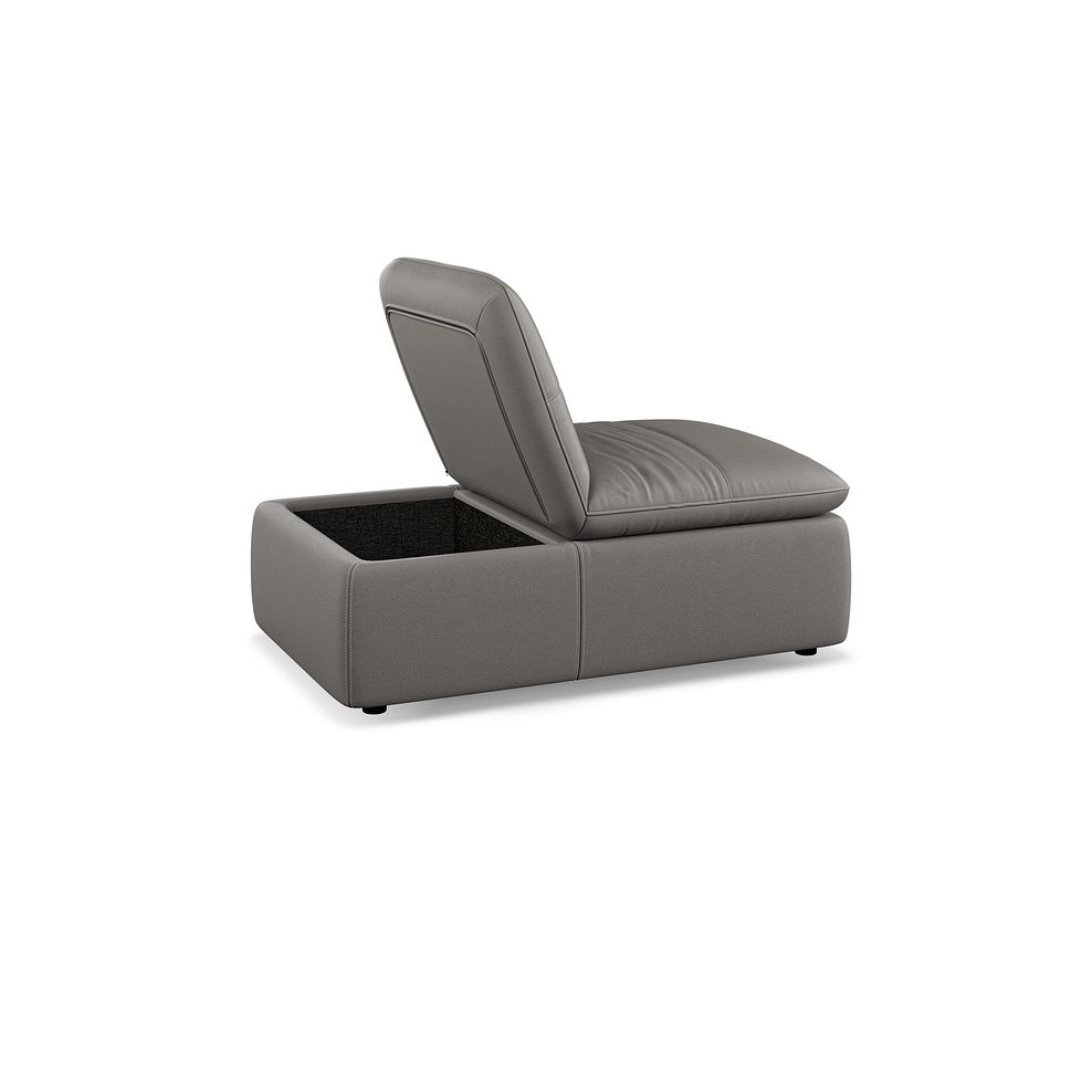 Juliette Storage Footstool Chair in Elephant Grey Leather 2