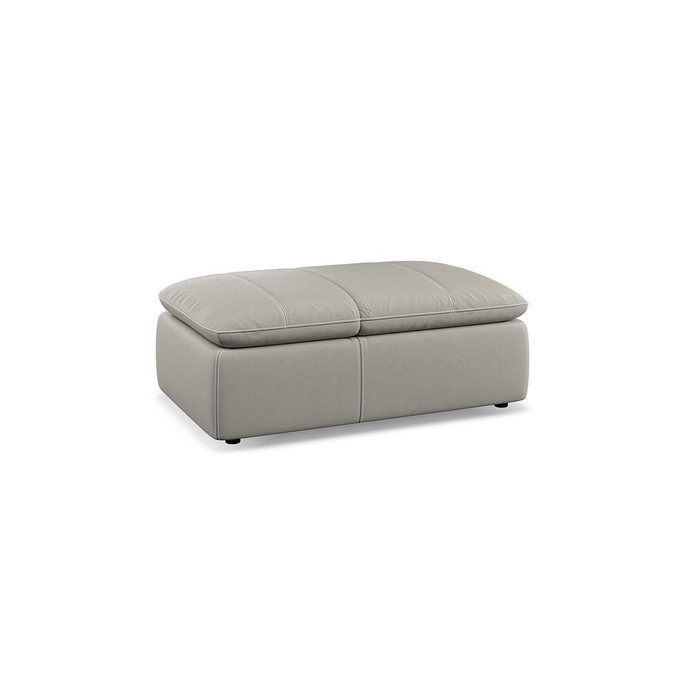 Juliette Storage Footstool Chair in Taupe Leather 1