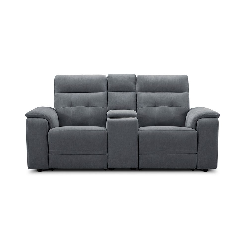 Juno 2 Seater Electric Recliner Sofa With Wireless Charging Console and Power Headrests in Amigo Coal Fabric 6