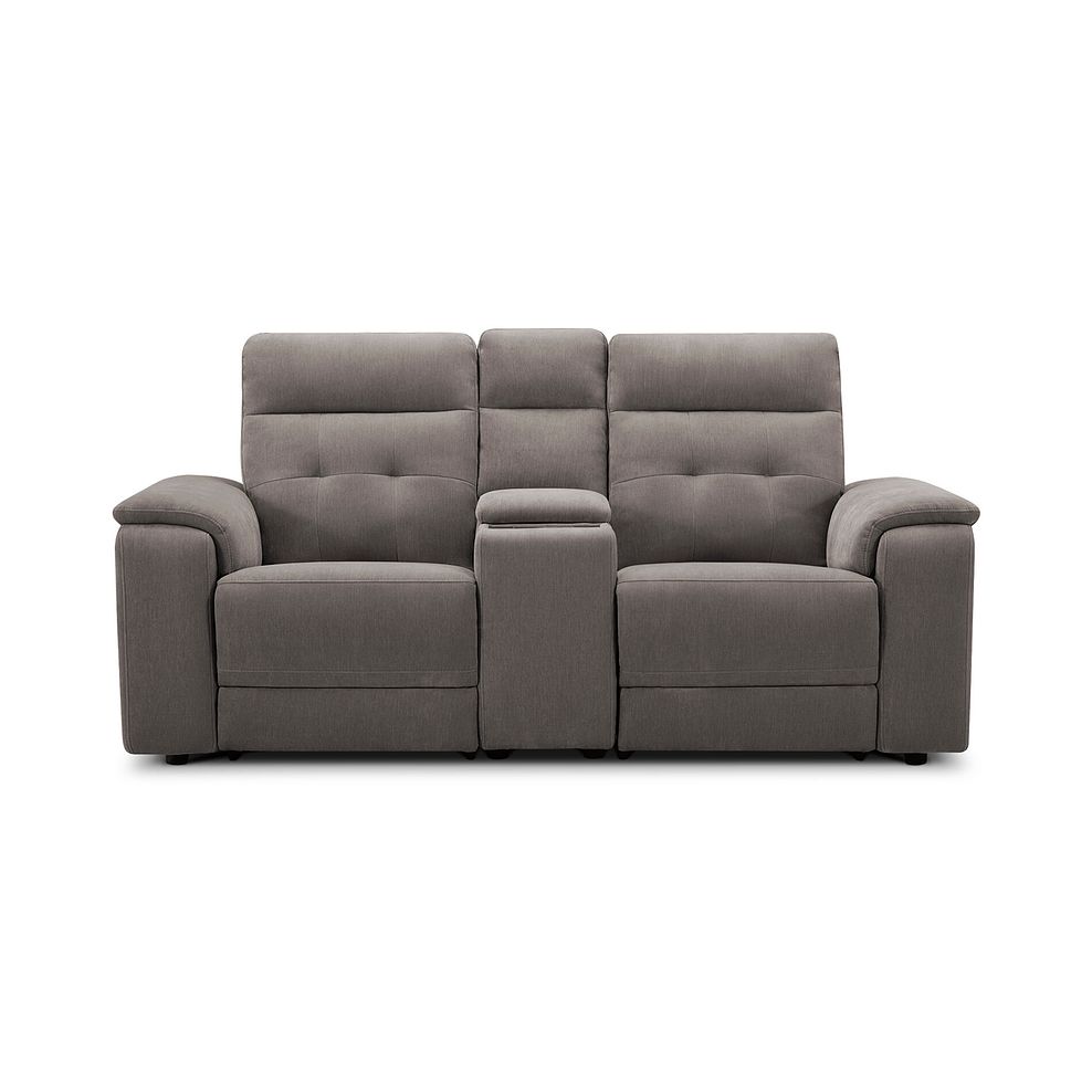 Juno 2 Seater Electric Recliner Sofa With Wireless Charging Console and Power Headrests in Amigo Cocoa Fabric 6