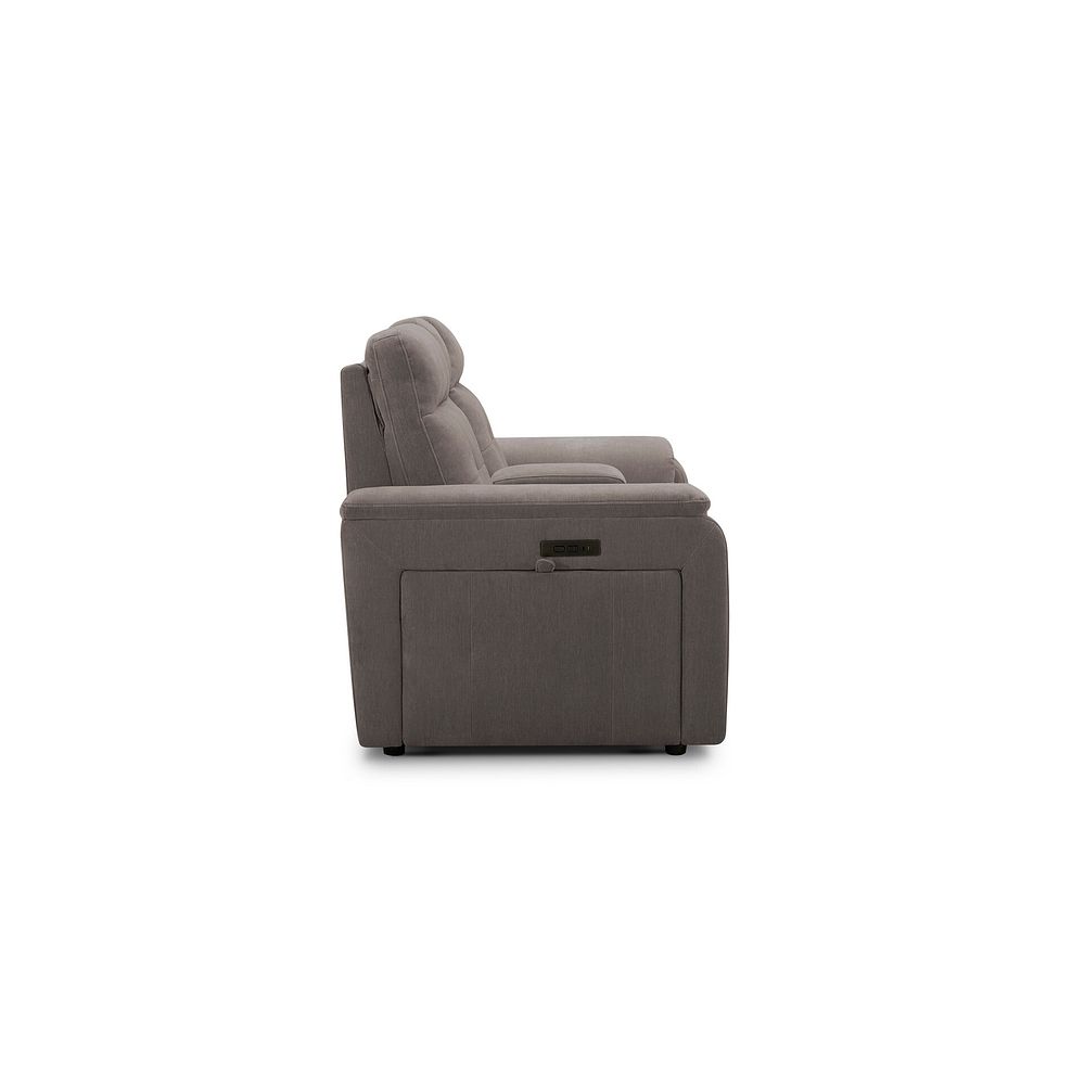 Juno 2 Seater Electric Recliner Sofa With Wireless Charging Console and Power Headrests in Amigo Cocoa Fabric 7