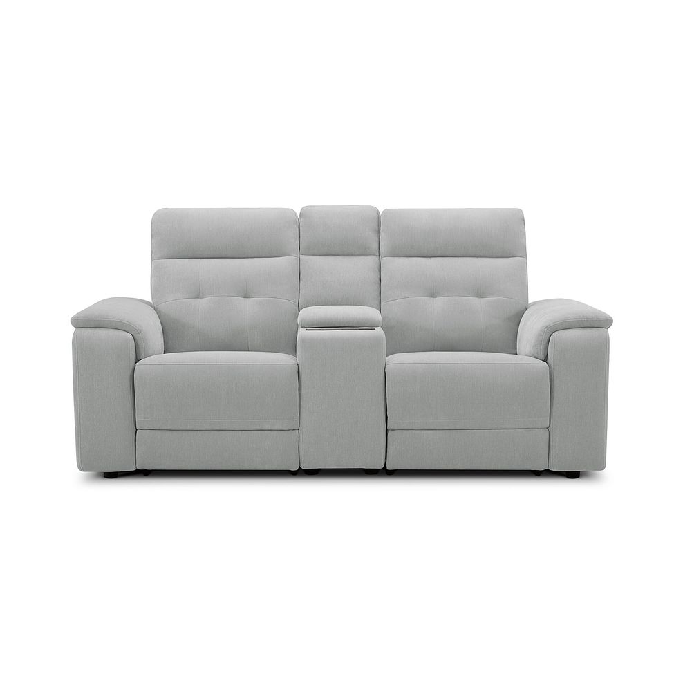 Juno 2 Seater Electric Recliner Sofa With Wireless Charging Console and Power Headrests in Amigo Dove Fabric 6