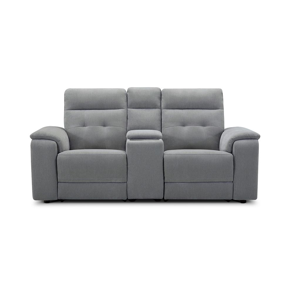 Juno 2 Seater Electric Recliner Sofa With Wireless Charging Console and Power Headrests in Amigo Granite Fabric 6