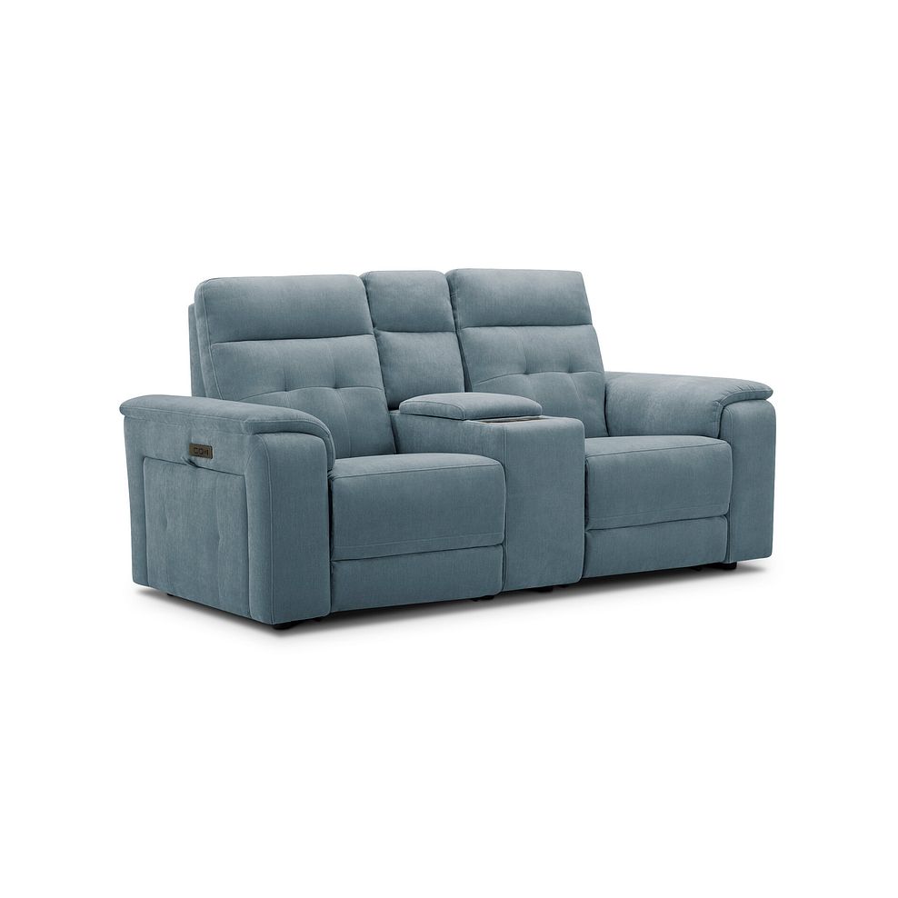 Juno 2 Seater Electric Recliner Sofa With Wireless Charging Console and Power Headrests in Amigo Mineral Fabric 1