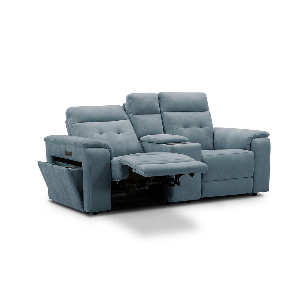 Juno 2 Seater Electric Recliner Sofa With Wireless Charging Console and Power Headrests in Amigo Mineral Fabric 3