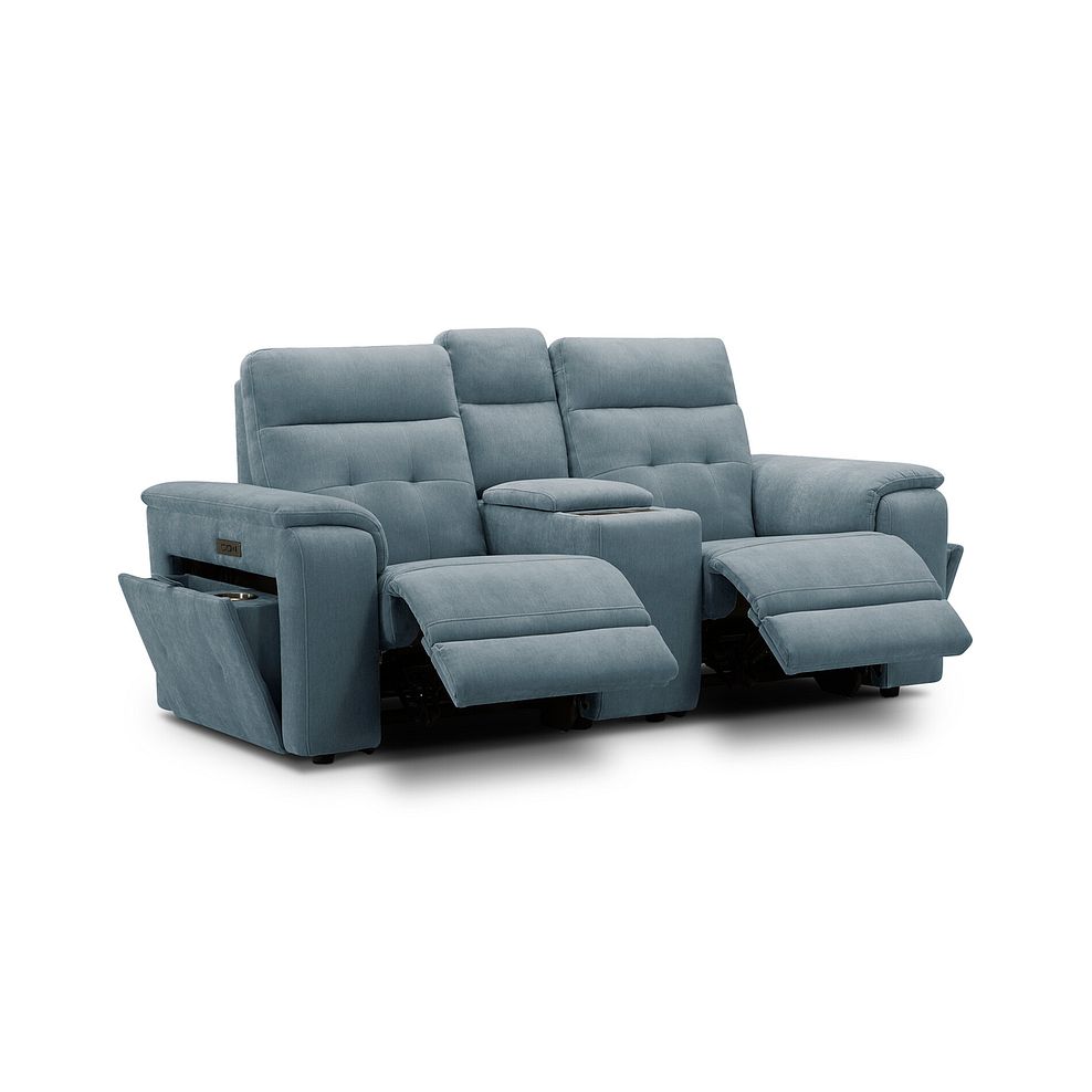 Juno 2 Seater Electric Recliner Sofa With Wireless Charging Console and Power Headrests in Amigo Mineral Fabric 4