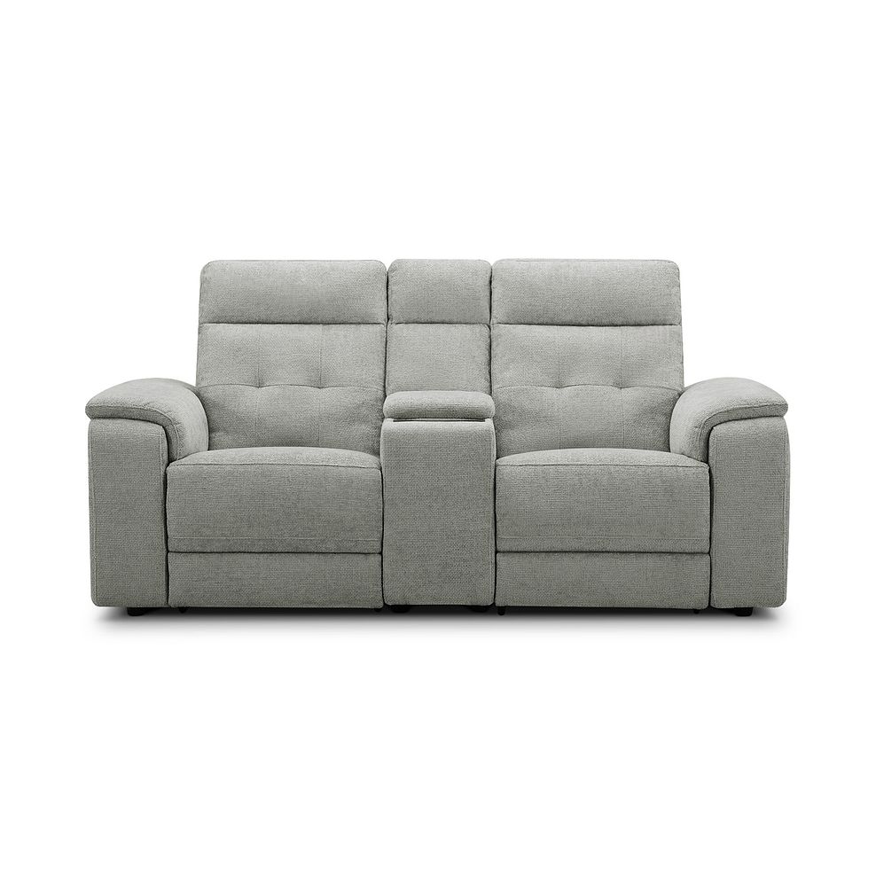 Juno 2 Seater Electric Recliner Sofa With Wireless Charging Console and Power Headrests in Hopsack Dove Fabric 2