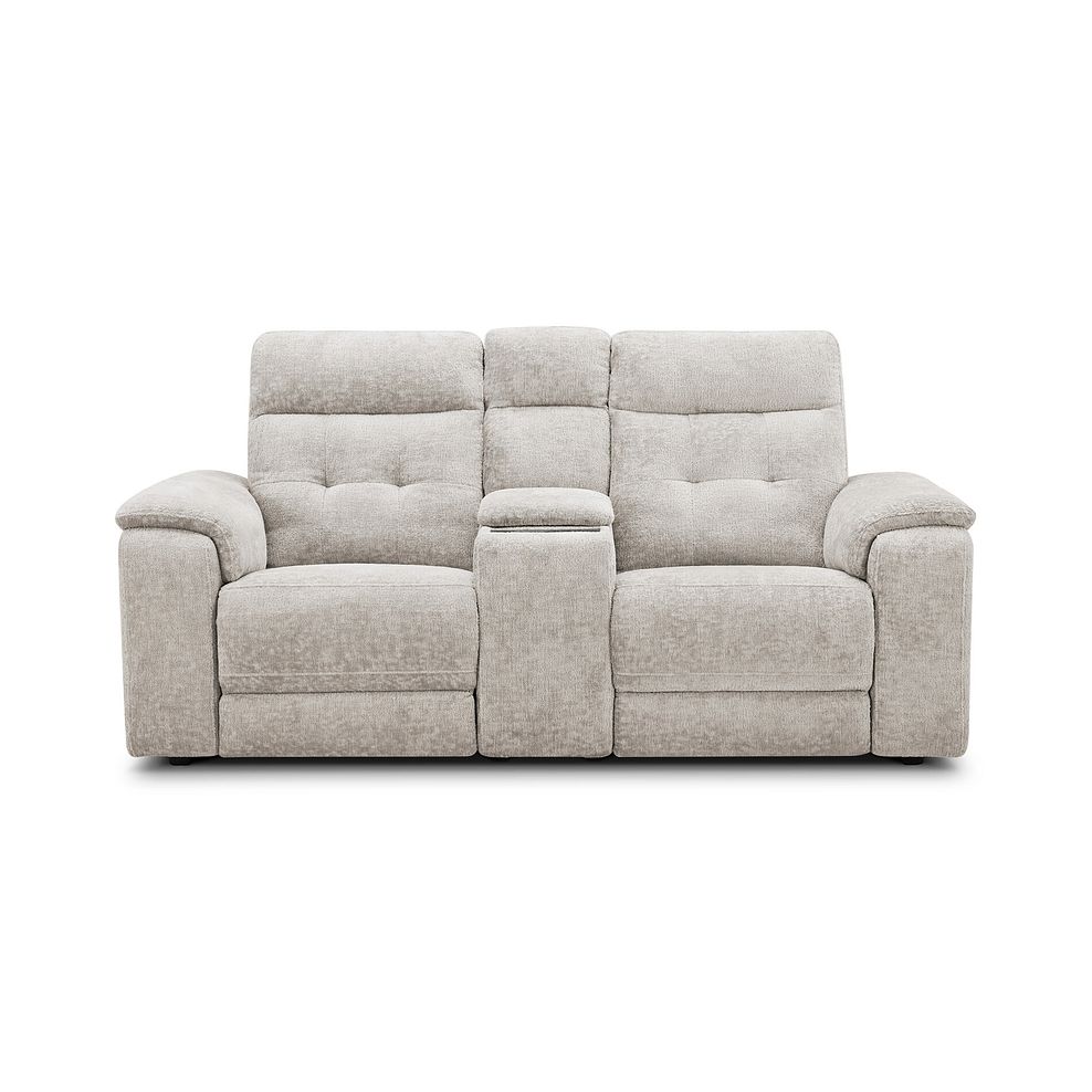 Juno 2 Seater Electric Recliner Sofa With Wireless Charging Console and Power Headrests in Koto Turtle Dove Fabric 5