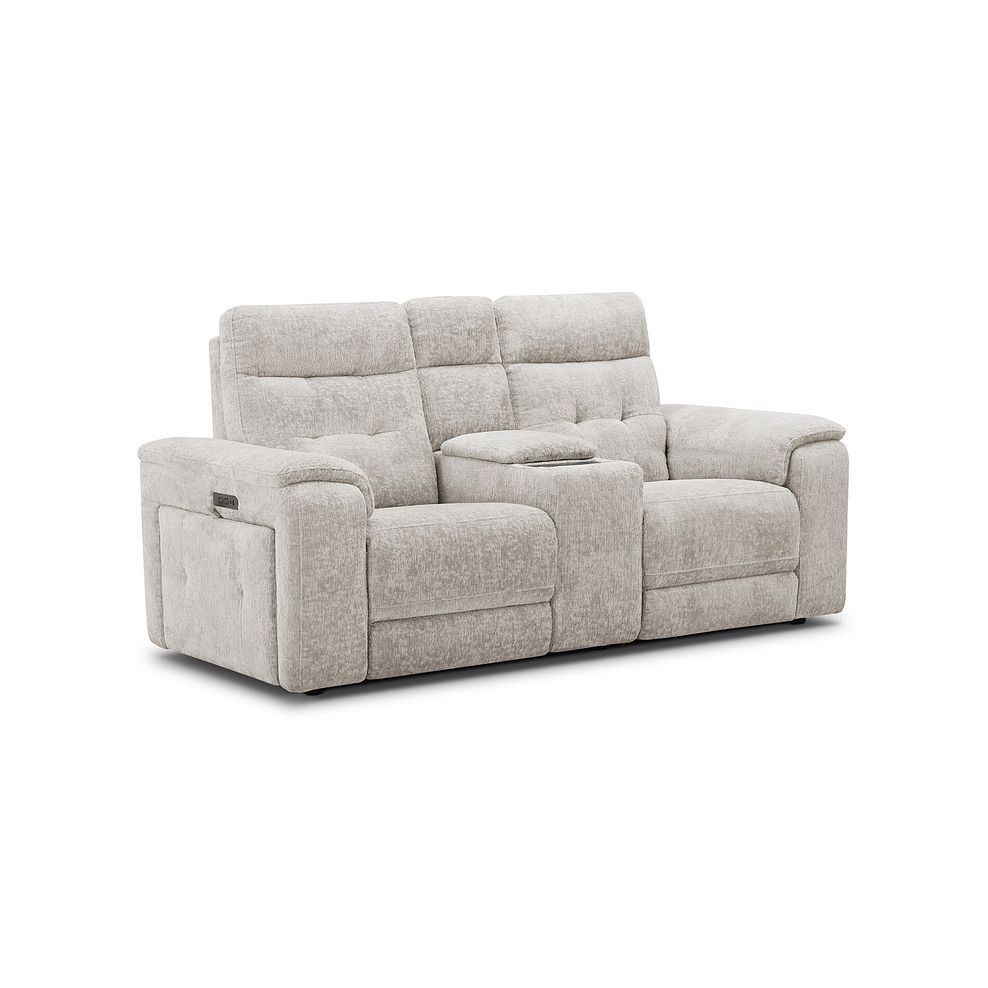 Juno 2 Seater Electric Recliner Sofa With Wireless Charging Console and Power Headrests in Koto Turtle Dove Fabric 6