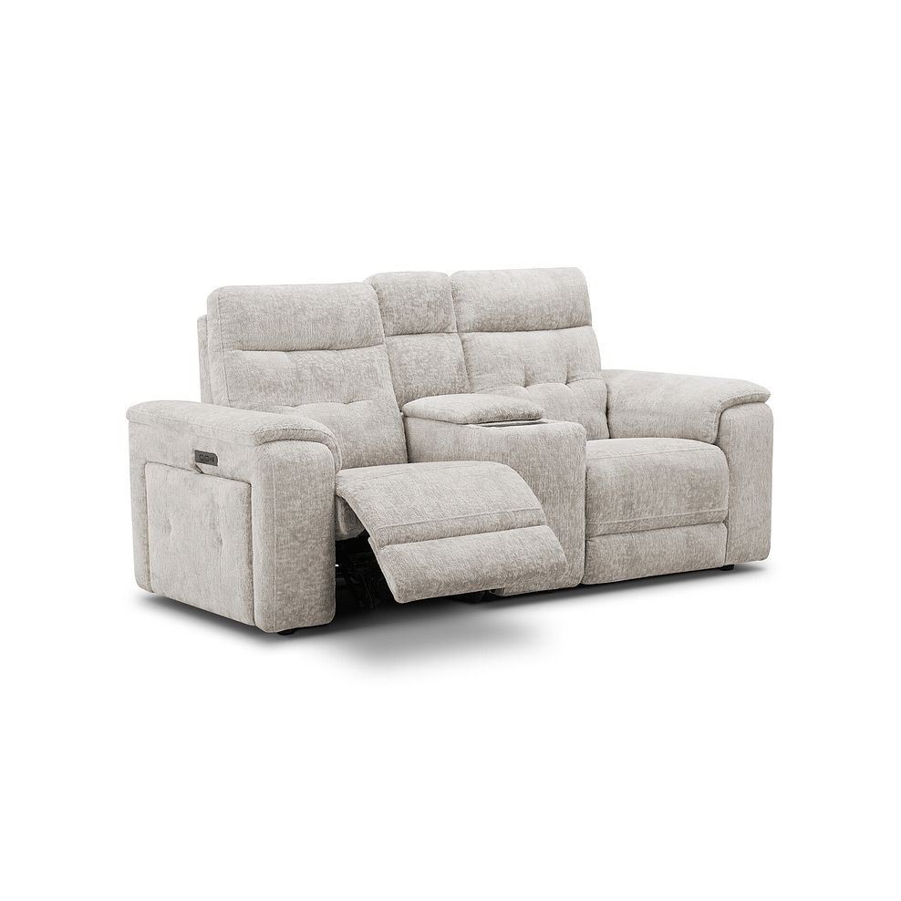 Juno 2 Seater Electric Recliner Sofa With Wireless Charging Console and Power Headrests in Koto Turtle Dove Fabric 7