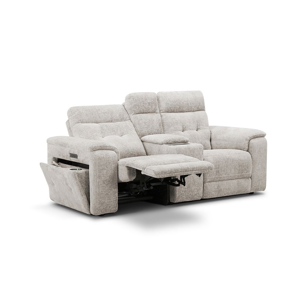 Juno 2 Seater Electric Recliner Sofa With Wireless Charging Console and Power Headrests in Koto Turtle Dove Fabric 8