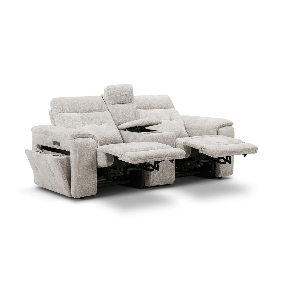 Juno 2 Seater Electric Recliner Sofa With Wireless Charging Console and Power Headrests in Koto Turtle Dove Fabric 10