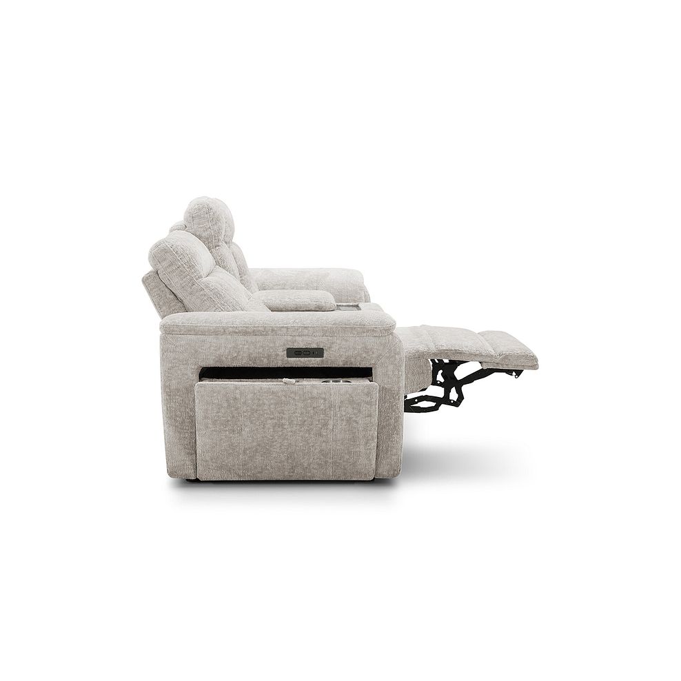 Juno 2 Seater Electric Recliner Sofa With Wireless Charging Console and Power Headrests in Koto Turtle Dove Fabric 12