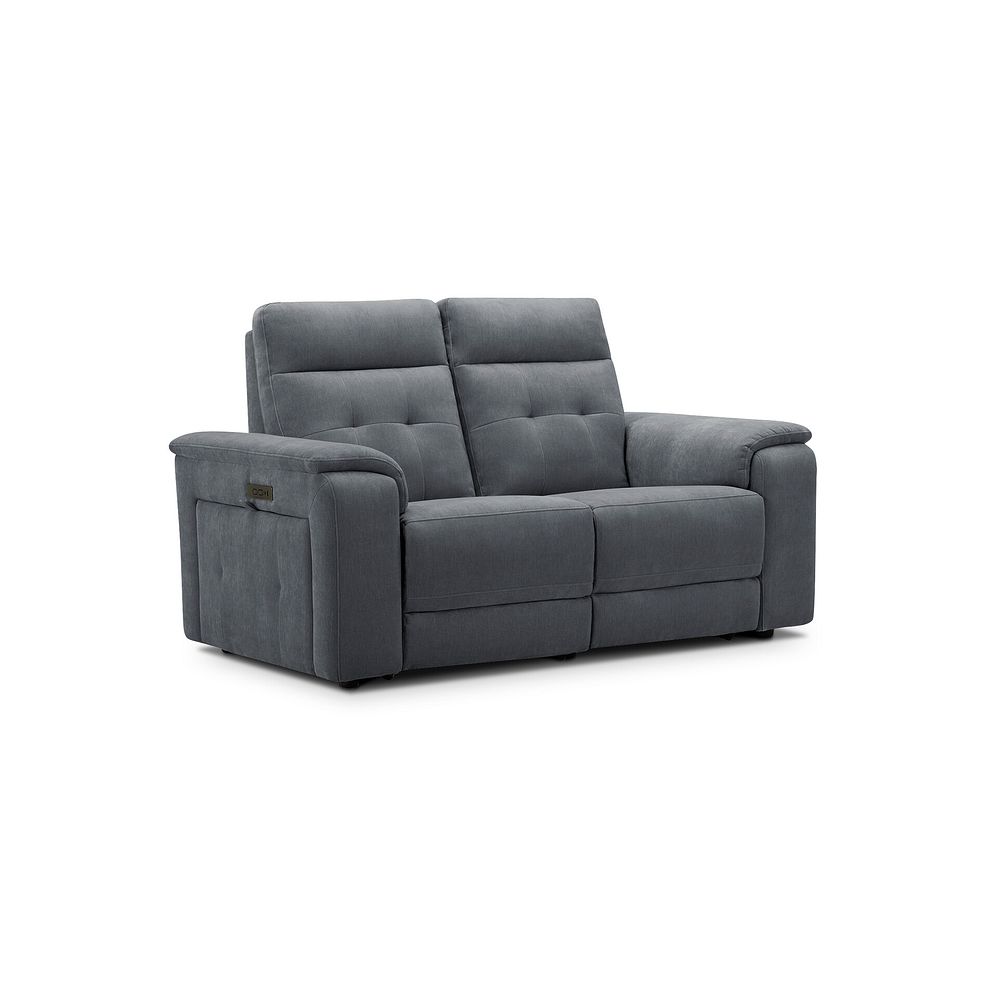 Juno 2 Seater Electric Recliner Sofa With Power Headrests in Amigo Coal Fabric 1