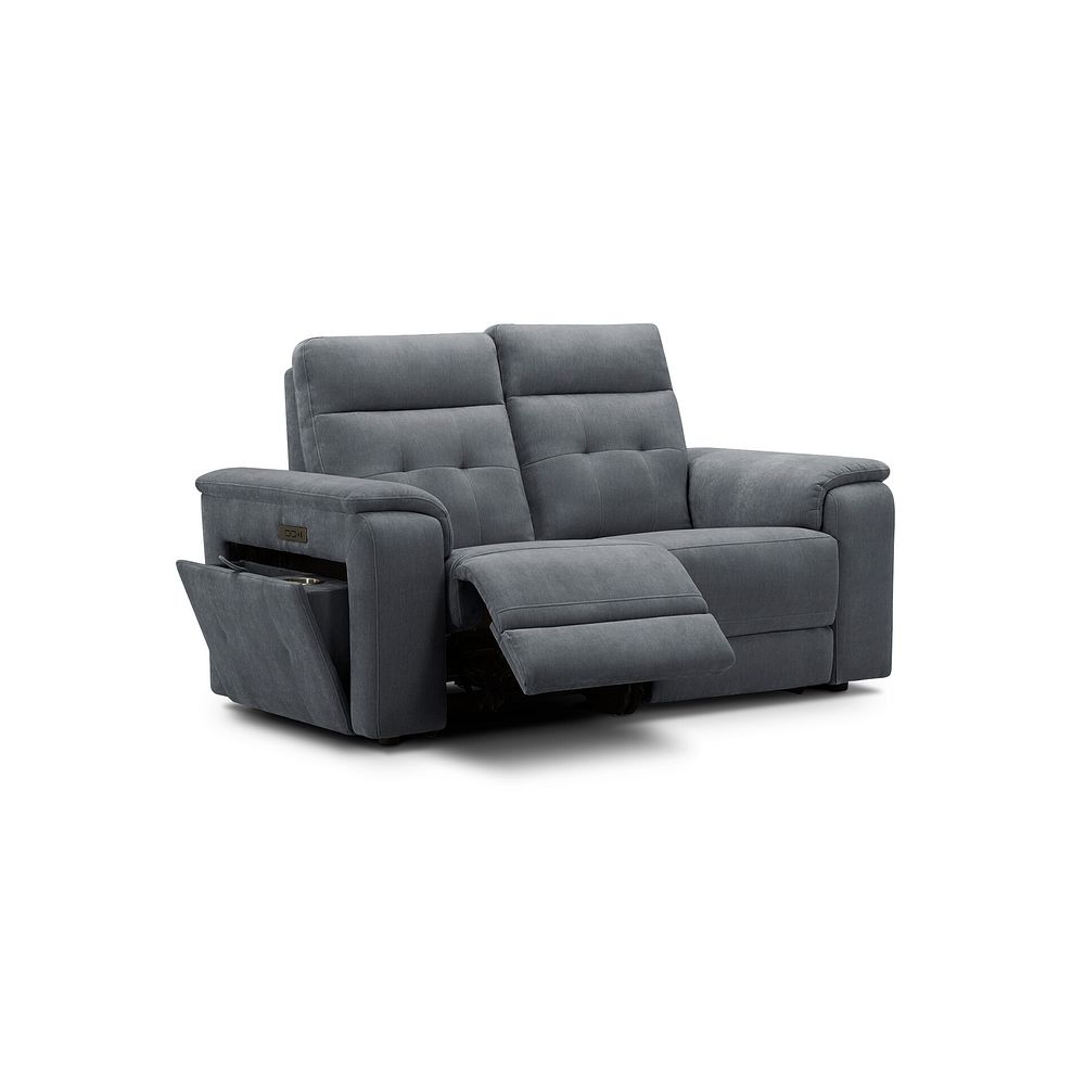 Juno 2 Seater Electric Recliner Sofa With Power Headrests in Amigo Coal Fabric 2