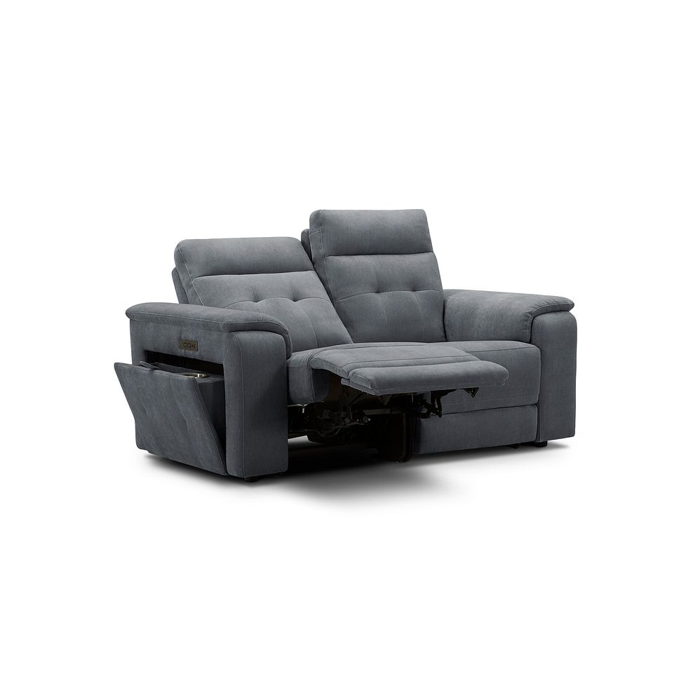 Juno 2 Seater Electric Recliner Sofa With Power Headrests in Amigo Coal Fabric 3