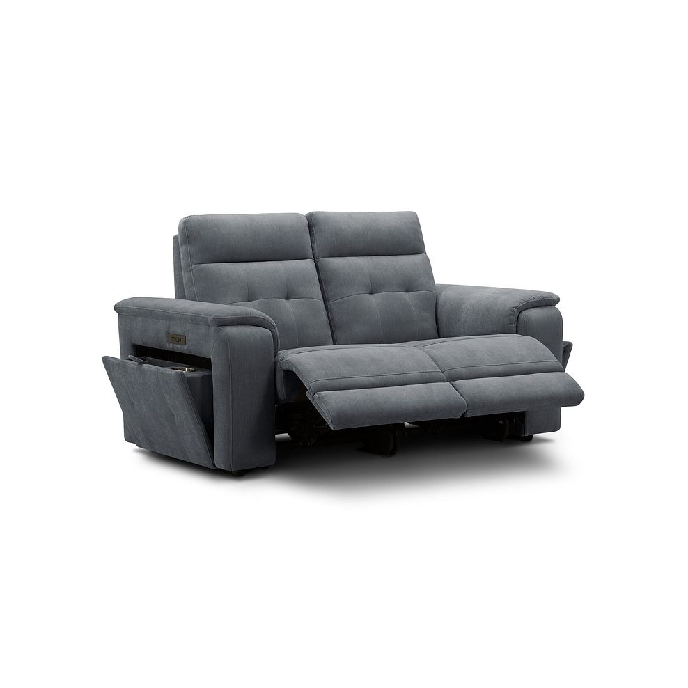 Juno 2 Seater Electric Recliner Sofa With Power Headrests in Amigo Coal Fabric 4