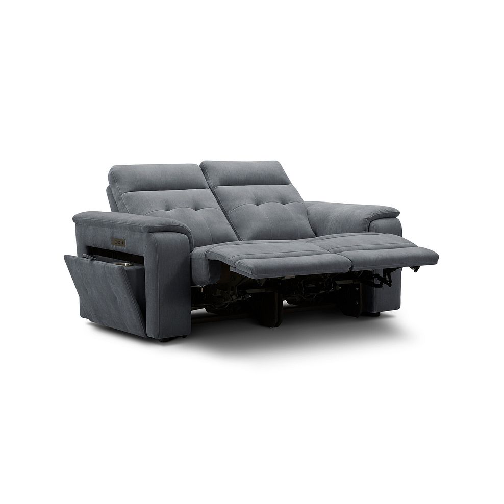 Juno 2 Seater Electric Recliner Sofa With Power Headrests in Amigo Coal Fabric 5