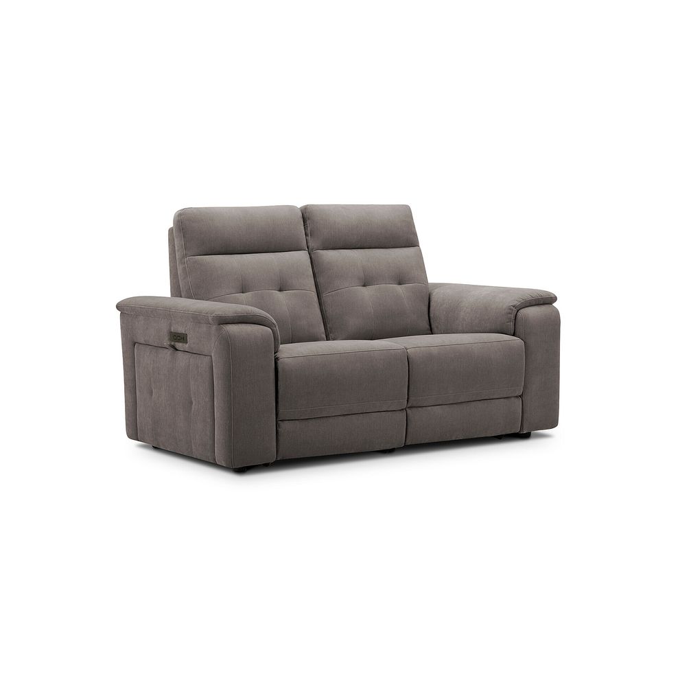 Juno 2 Seater Electric Recliner Sofa With Power Headrests in Amigo Cocoa Fabric 1